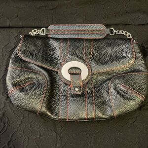 Black Pebble Leather Maxx New York Clutch